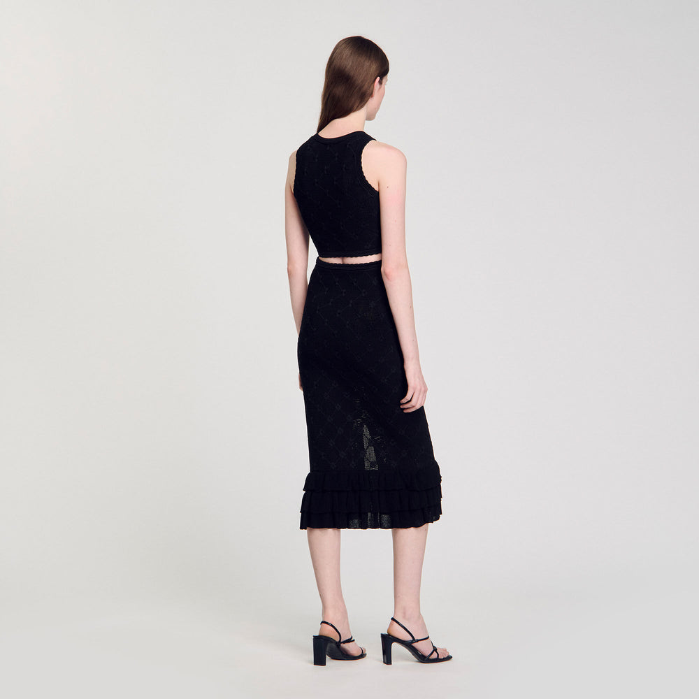 Decorative knit top Black Sandro Women