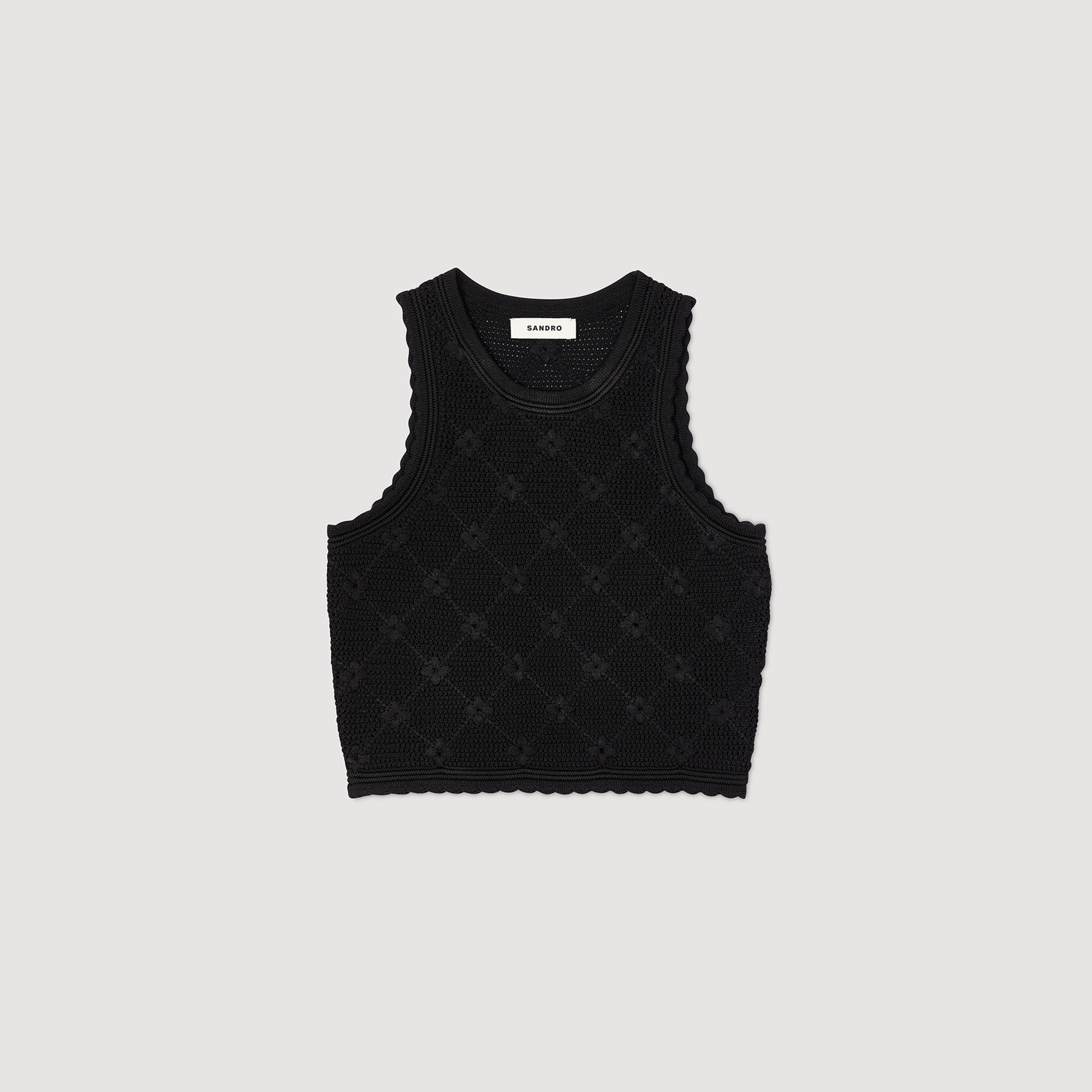 Decorative knit top Black Sandro Women