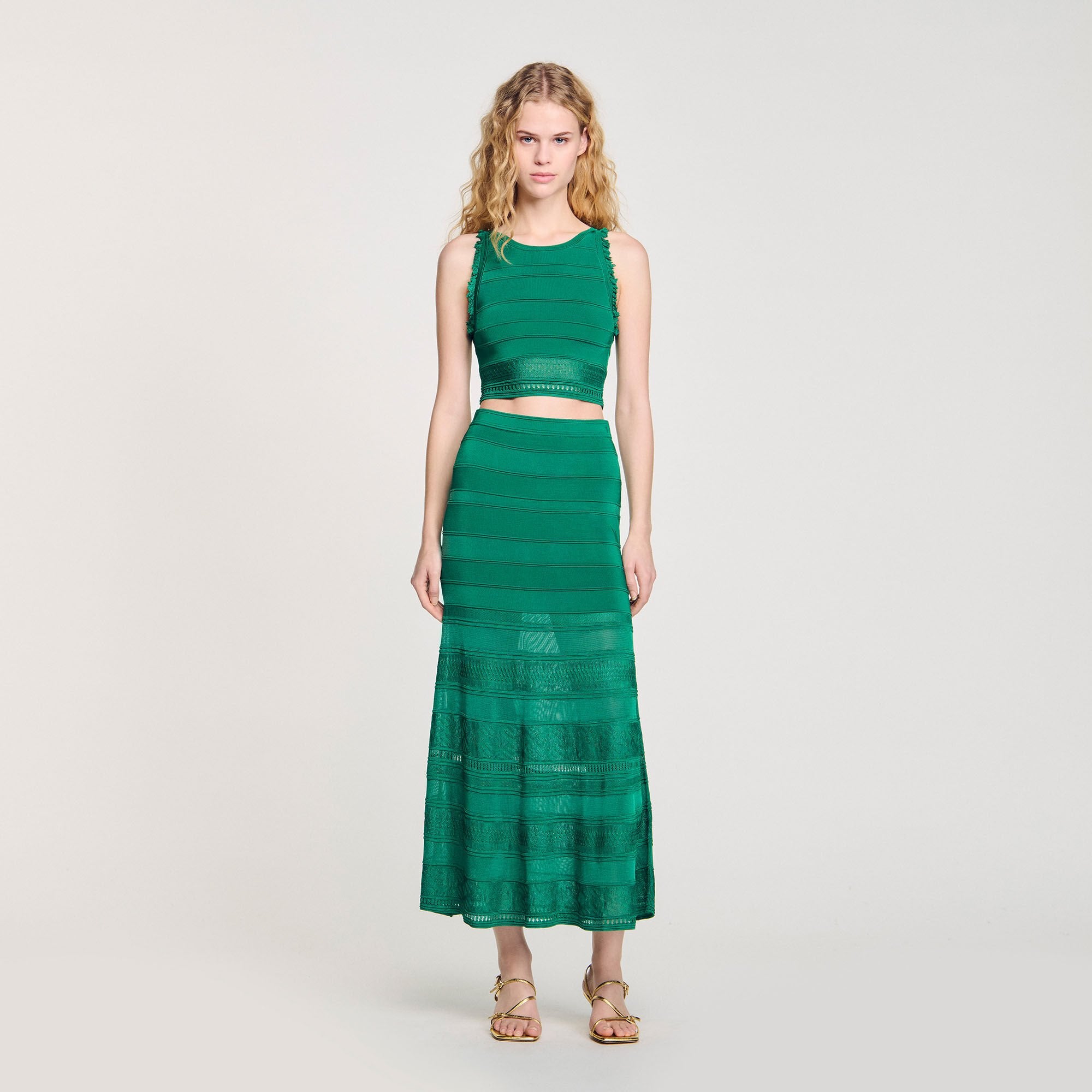 Sleeveless top Emeuraude Green Sandro Women