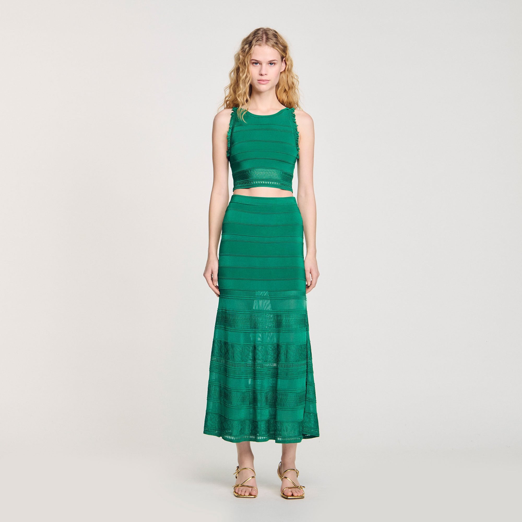 Sleeveless top Emeuraude Green Sandro Women