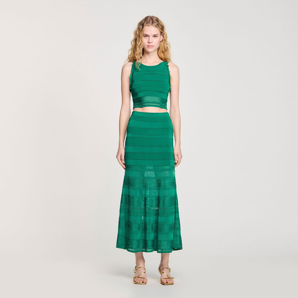 Sleeveless top Emeuraude Green Sandro Women