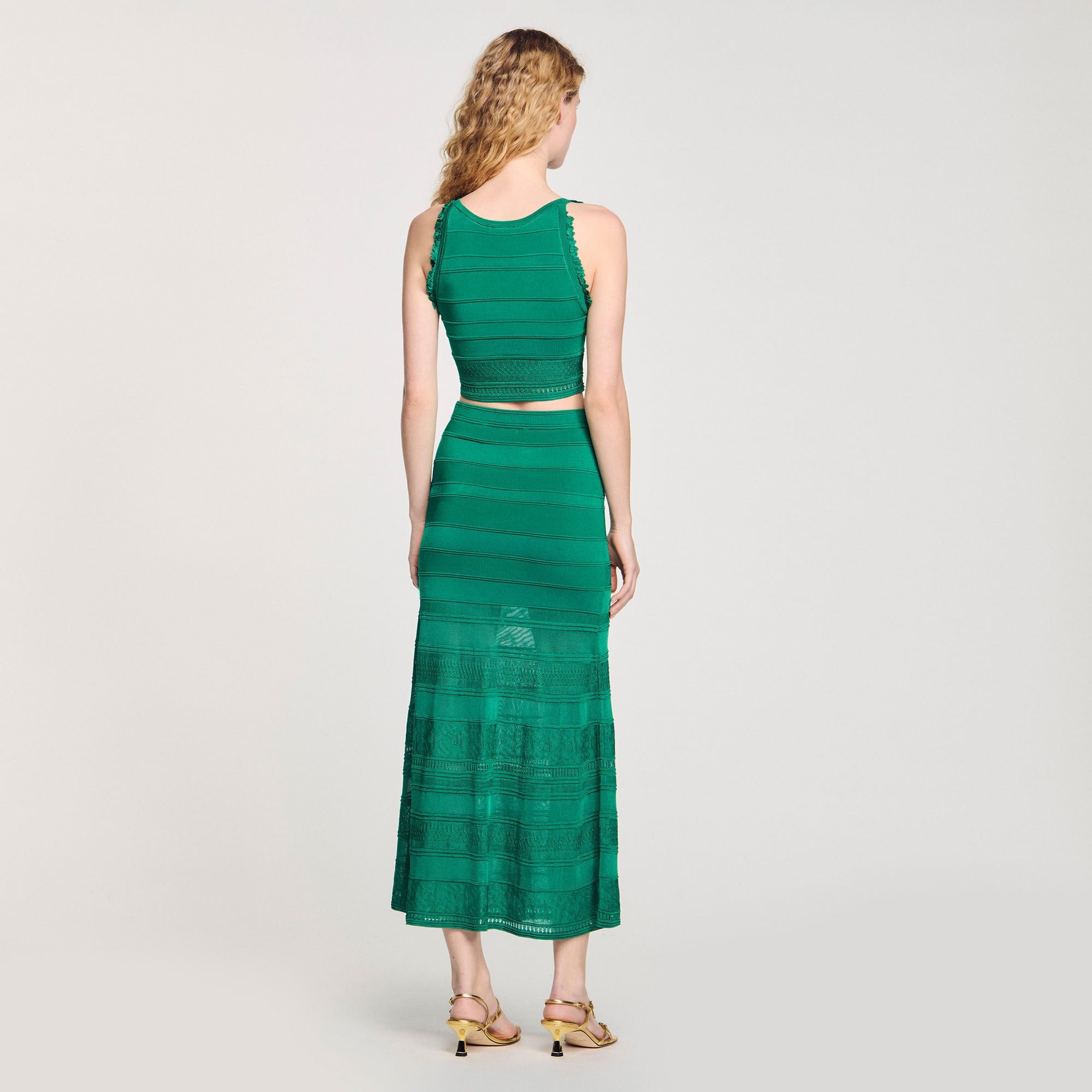 Sleeveless top Emeuraude Green Sandro Women