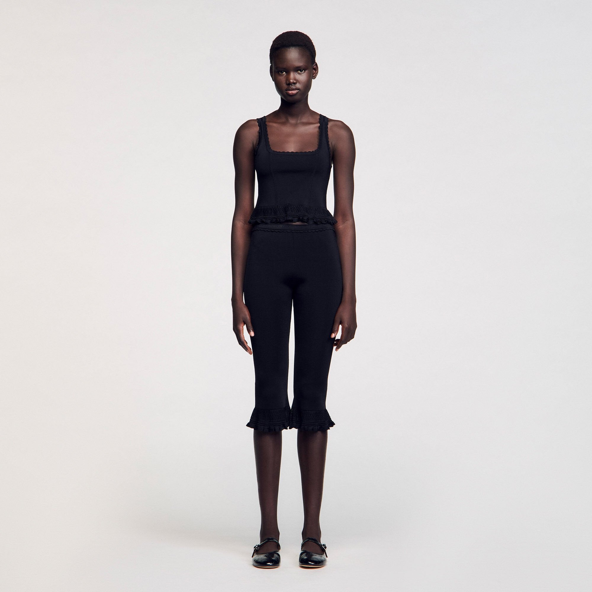 Ruffled top Black Sandro Women