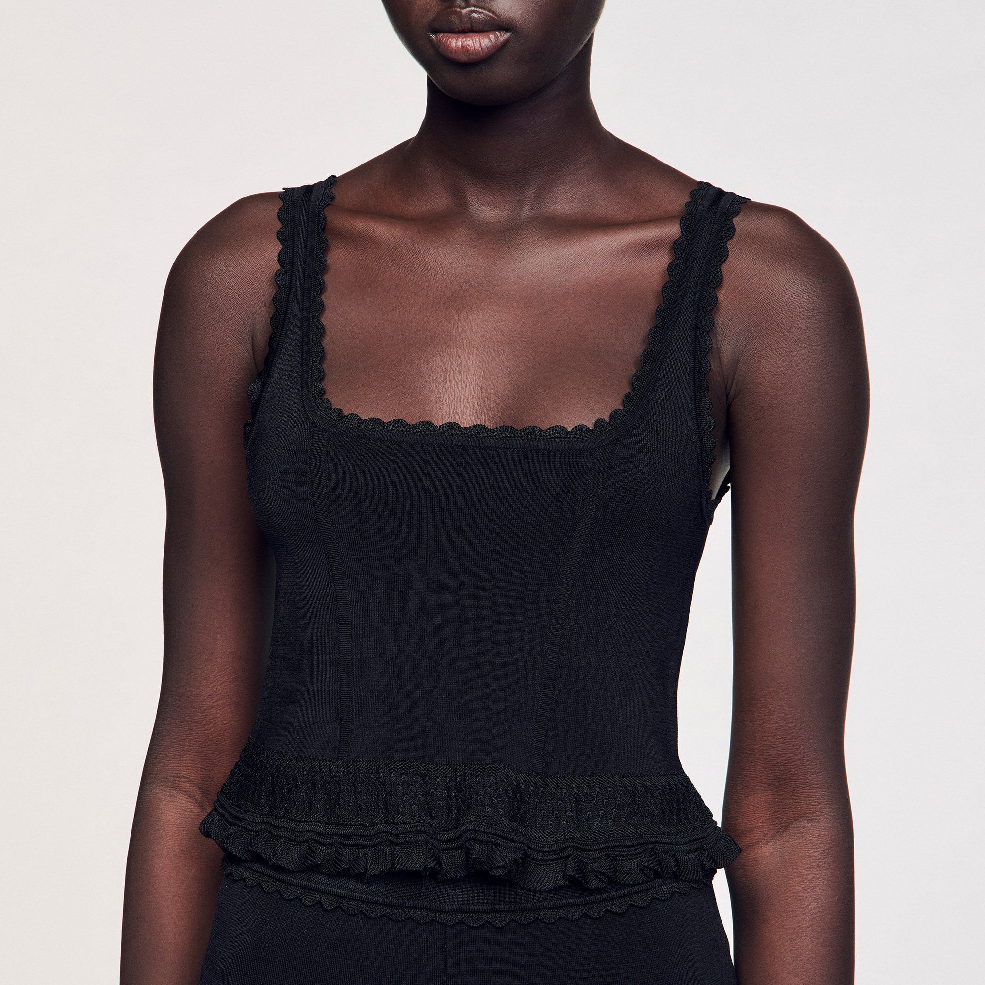 Ruffled top Black Sandro Women