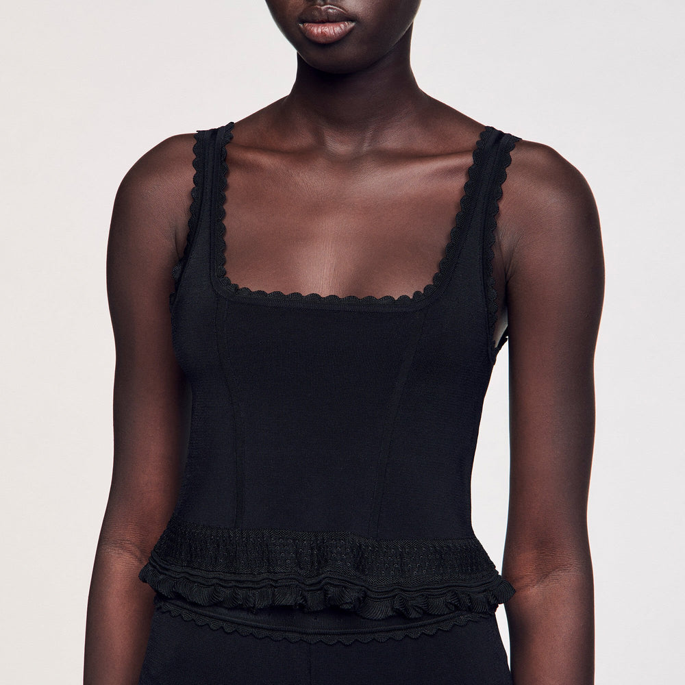 Ruffled top Black Sandro Women
