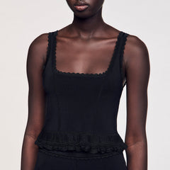 Ruffled top Black Sandro Women