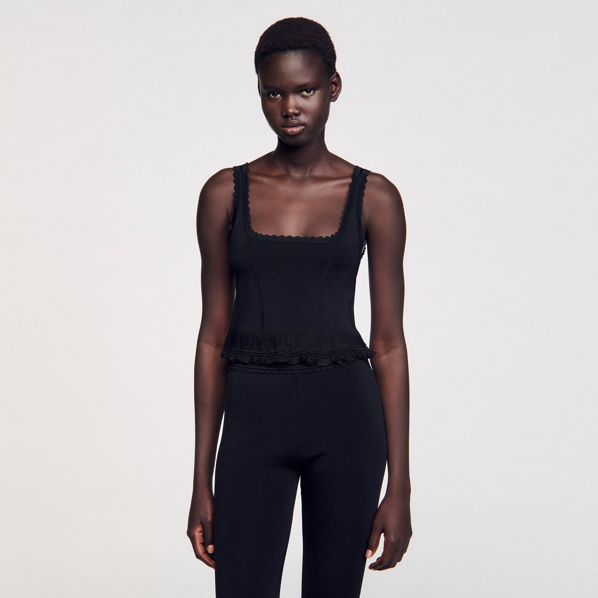 Ruffled top Black Sandro Women