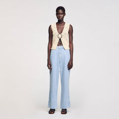 Crochet vest Ecru Sandro Women