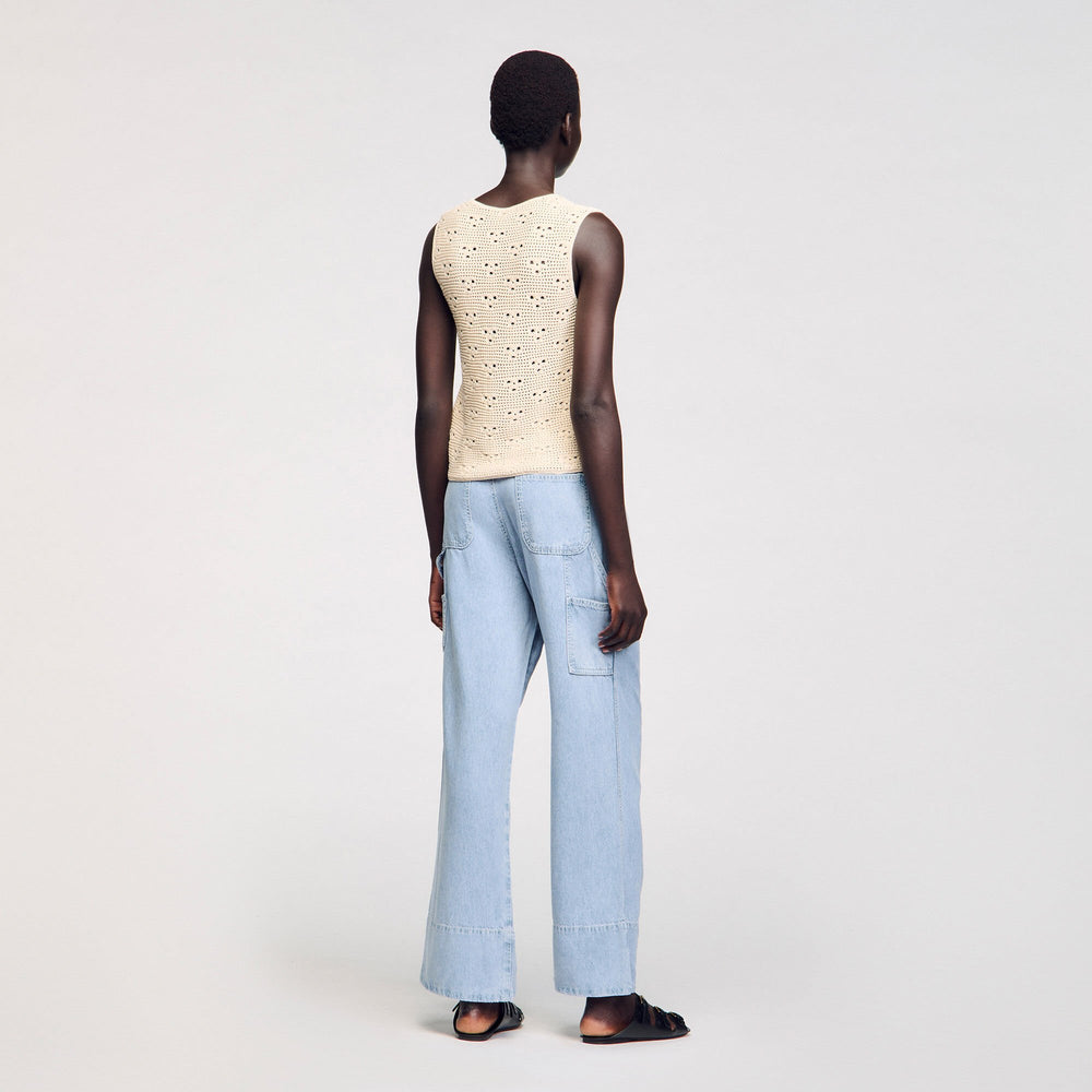 Crochet vest Ecru Sandro Women