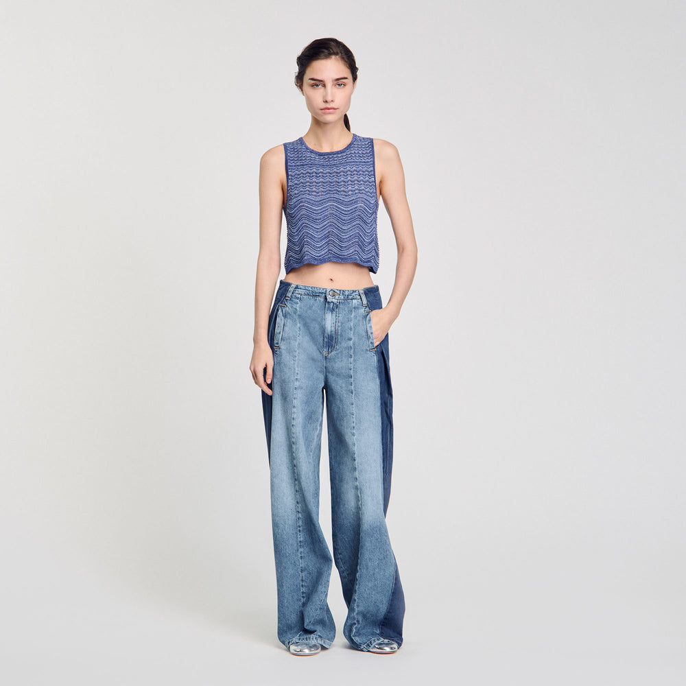 Glitter knit sweater Royal Blue Sandro Women