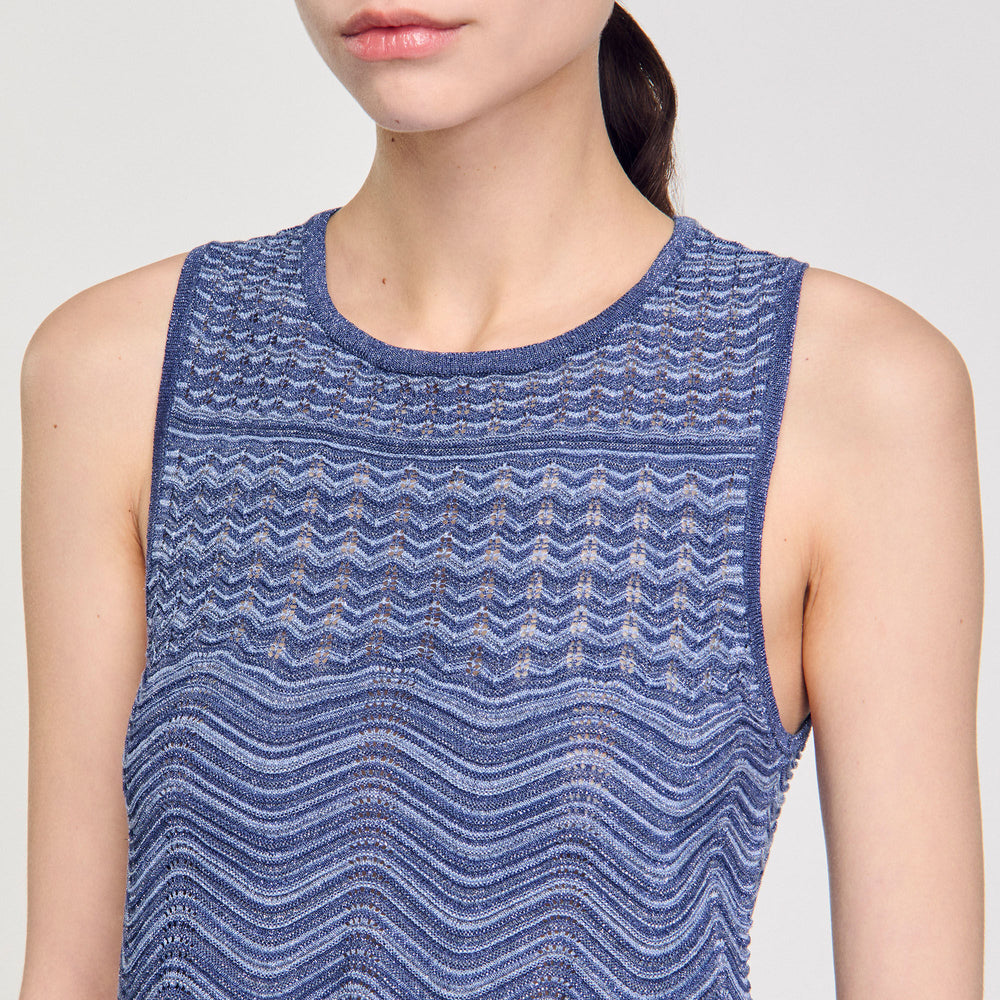 Glitter knit sweater Royal Blue Sandro Women