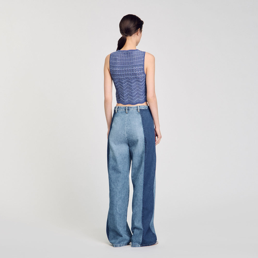 Glitter knit sweater Royal Blue Sandro Women