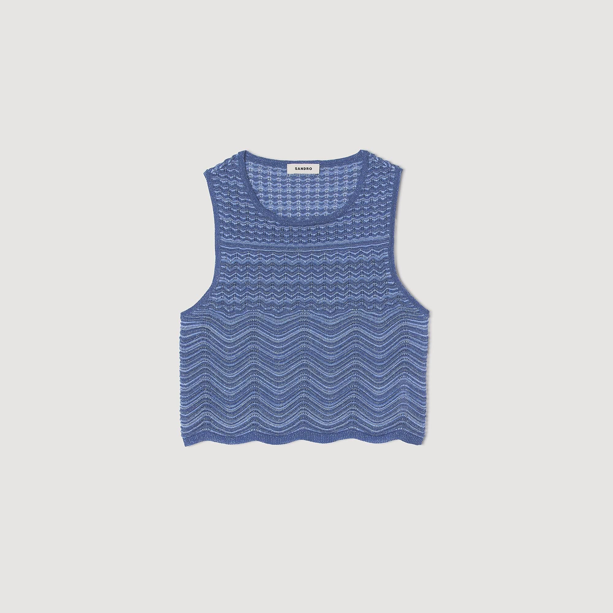 Glitter knit sweater Royal Blue Sandro Women