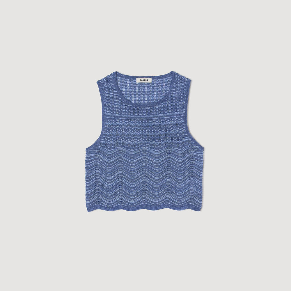 Glitter knit sweater Royal Blue Sandro Women