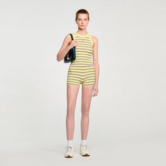 Striped knit vest top Light Yellow Sandro Women