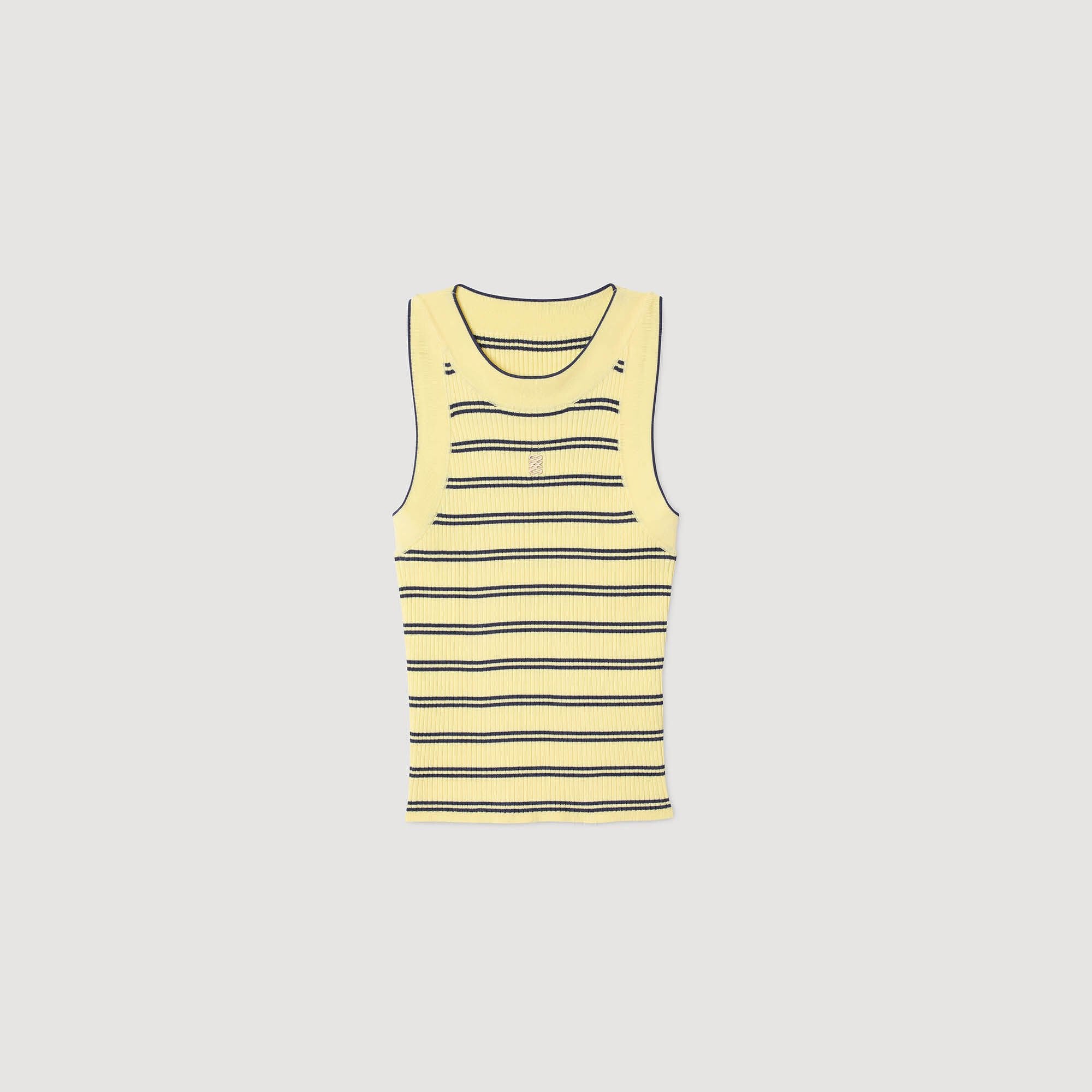 Striped knit vest top Light Yellow Sandro Women