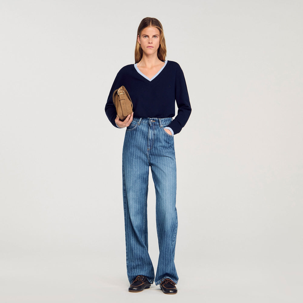 Wool and cashmere sweater Navy Blue Sandro Women