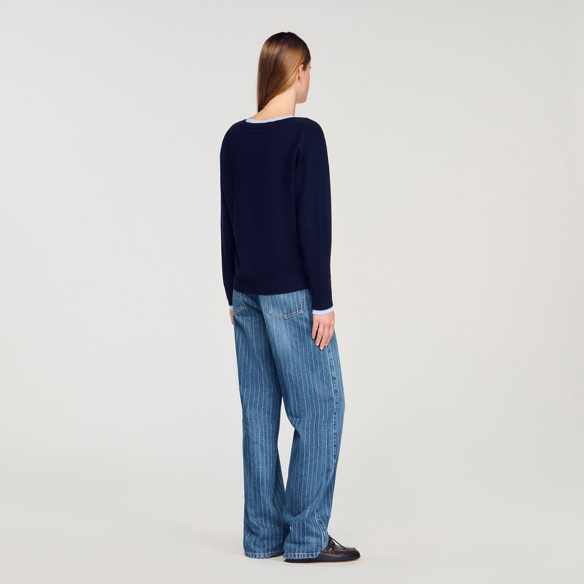 Wool and cashmere sweater Navy Blue Sandro Women