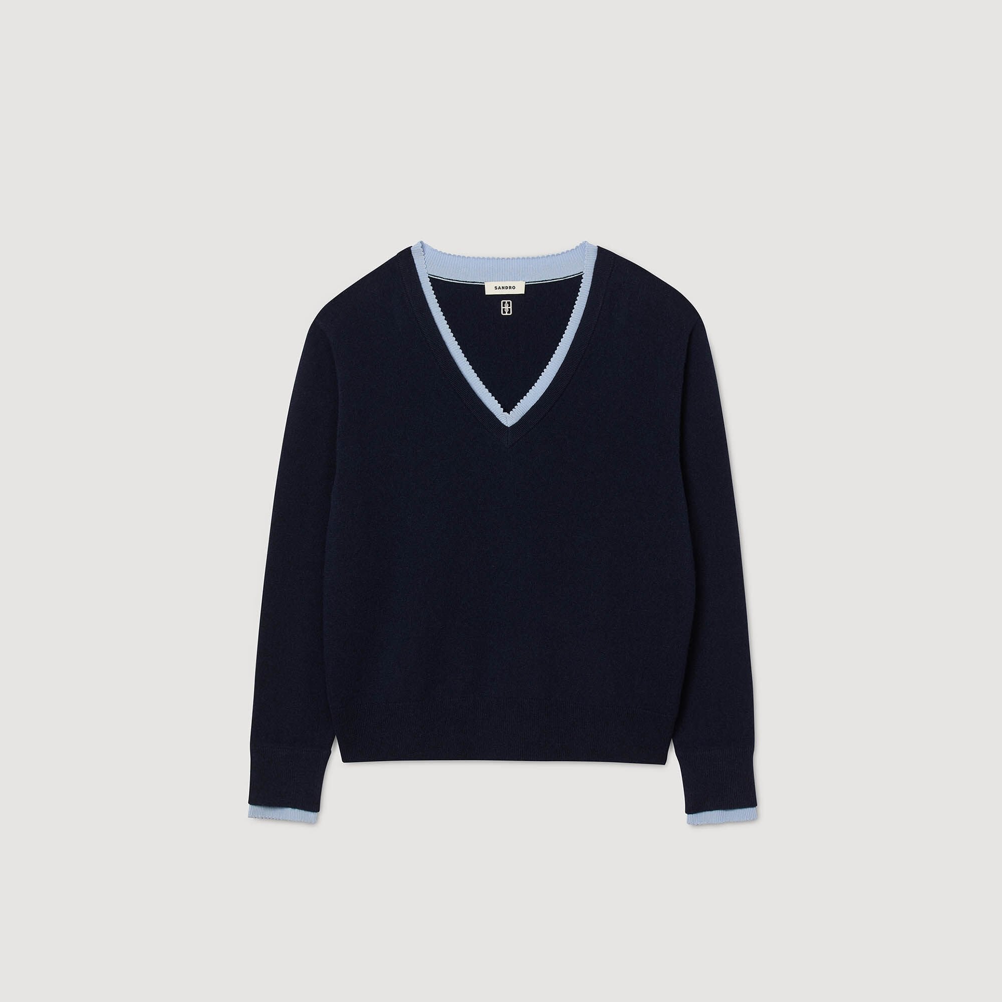 Wool and cashmere sweater Navy Blue Sandro Women