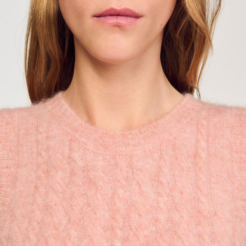 Twisted sleeveless sweater Poudre Pink Sandro Women