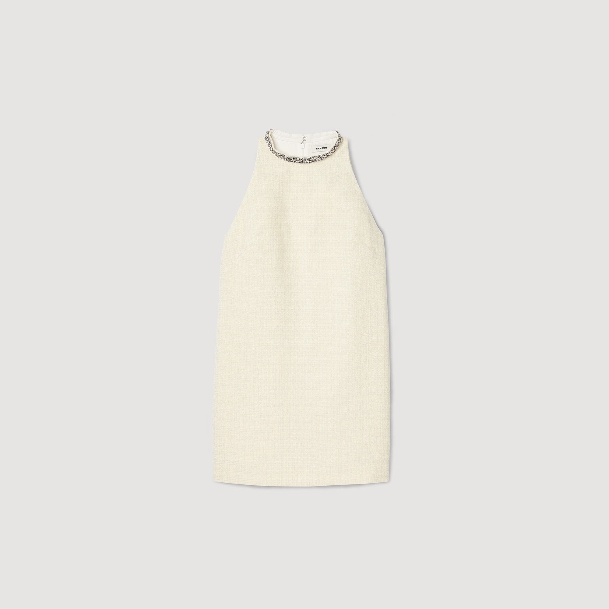 Dress with jewelry collar Ecru Sandro Women