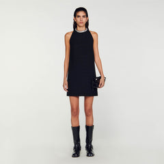Dress with jewellery collar Black Sandro Women