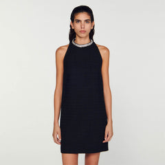 Dress with jewellery collar Black Sandro Women