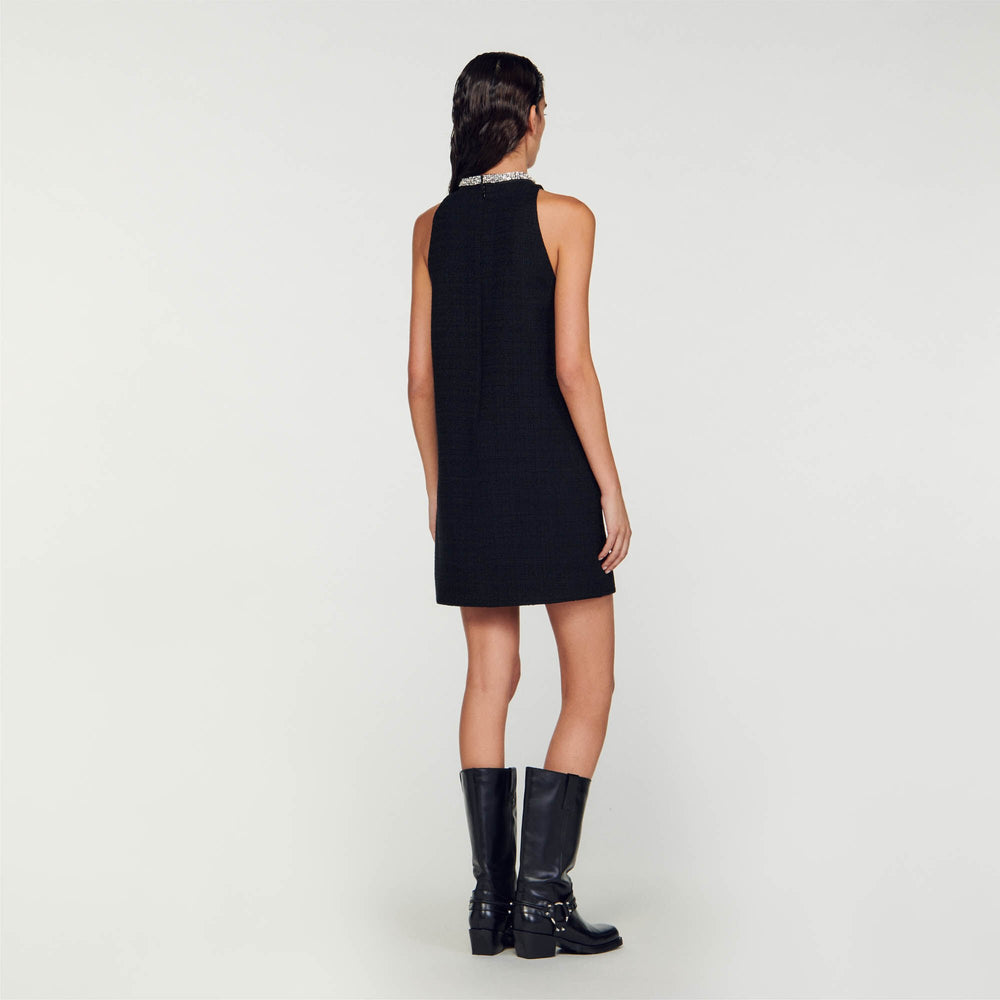 Dress with jewellery collar Black Sandro Women