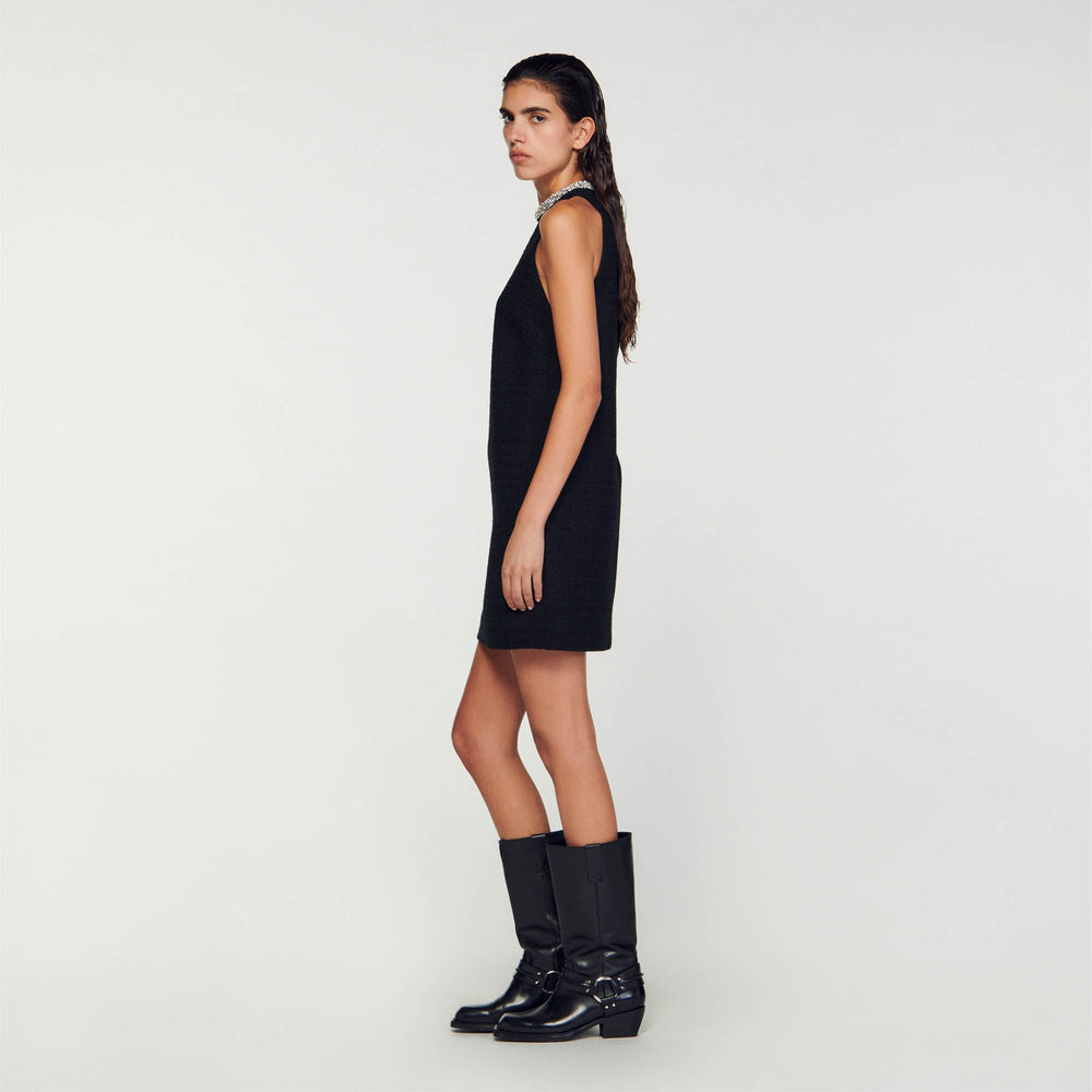 Dress with jewellery collar Black Sandro Women