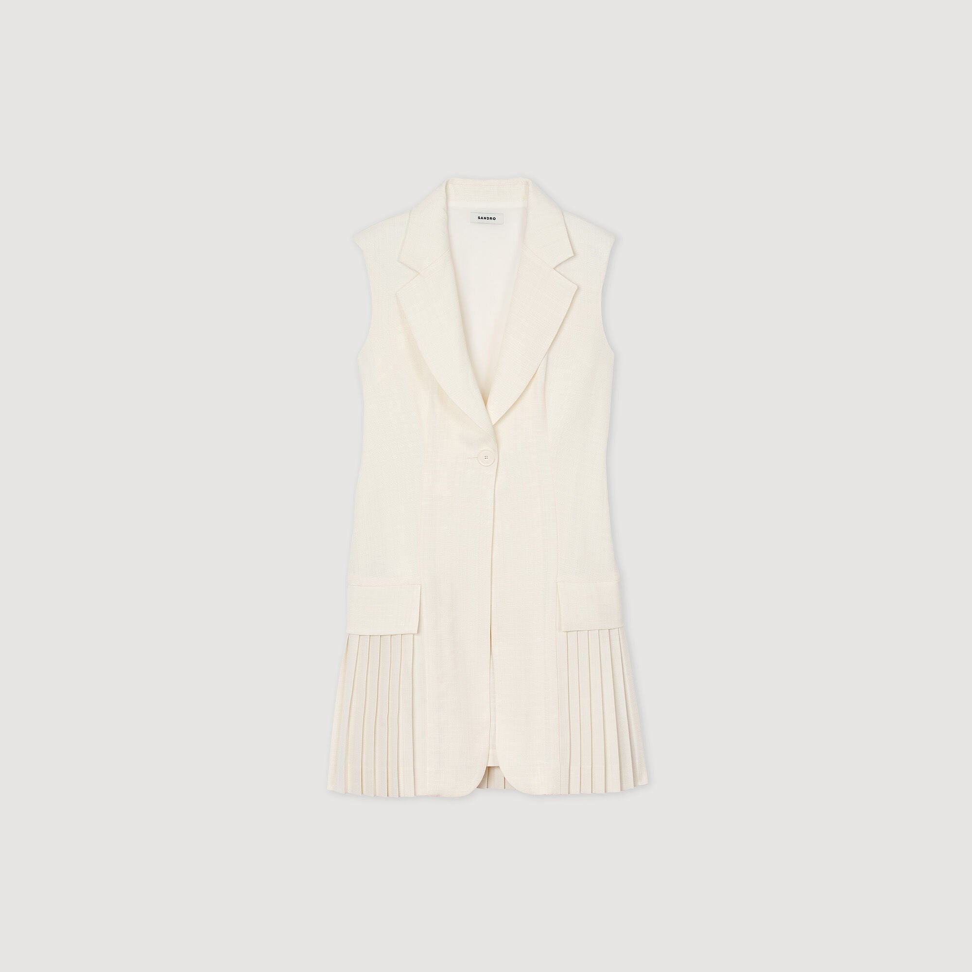 Mini pleated suit dress Ecru Sandro Women