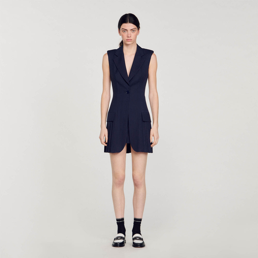 Mini pleated suit dress Deep Blu Sandro Women