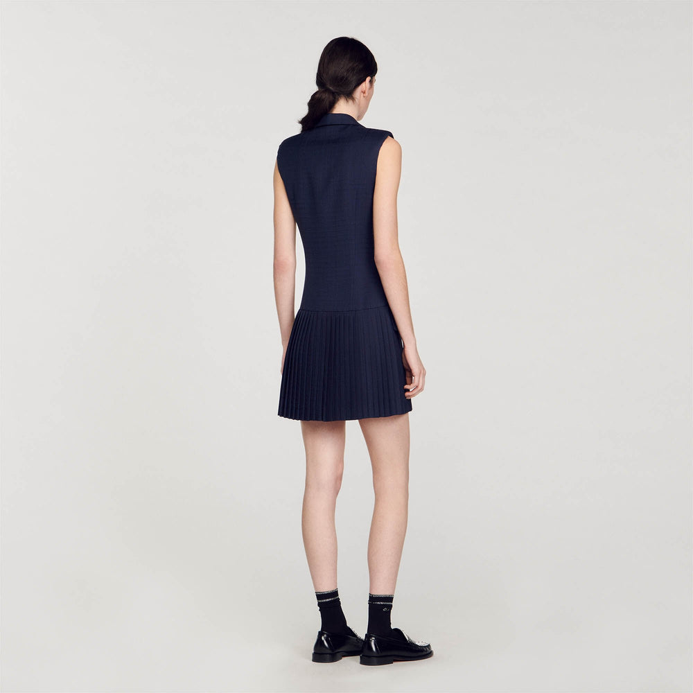 Mini pleated suit dress Deep Blu Sandro Women