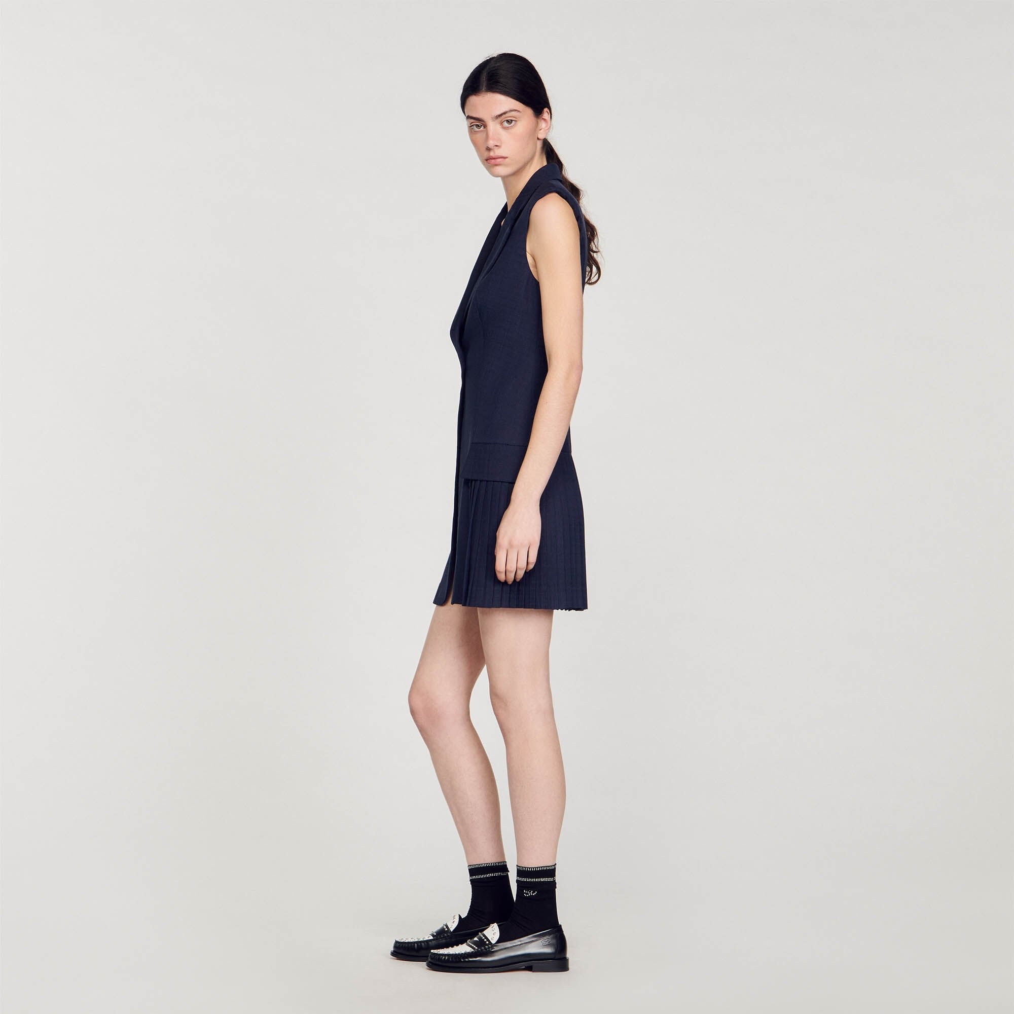 Mini pleated suit dress Deep Blu Sandro Women