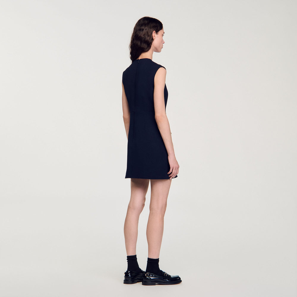 Mini dress with buttons Navy Blue Sandro Women