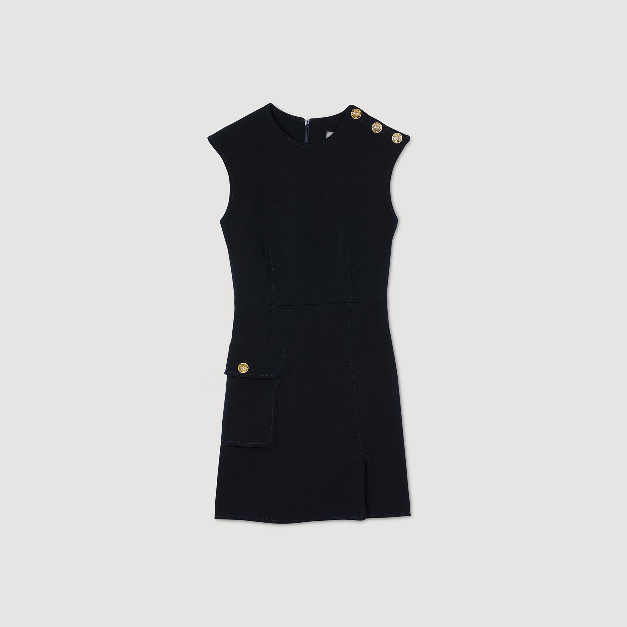 Mini dress with buttons Navy Blue Sandro Women