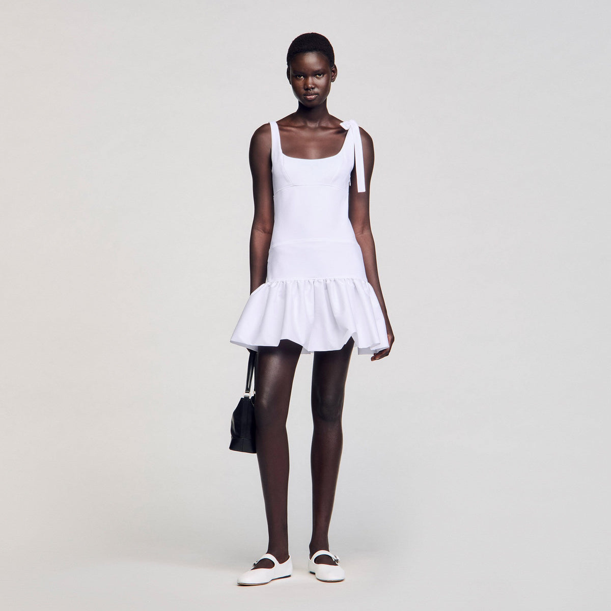 Dual-material mini dress White Sandro Women