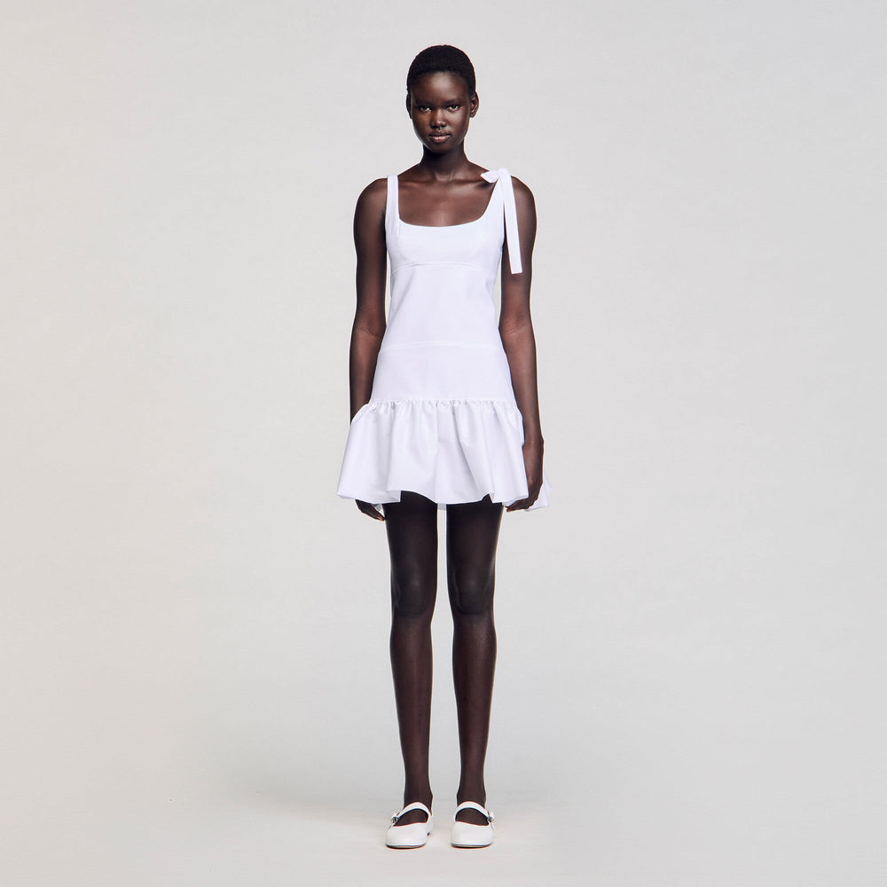 Dual-material mini dress White Sandro Women