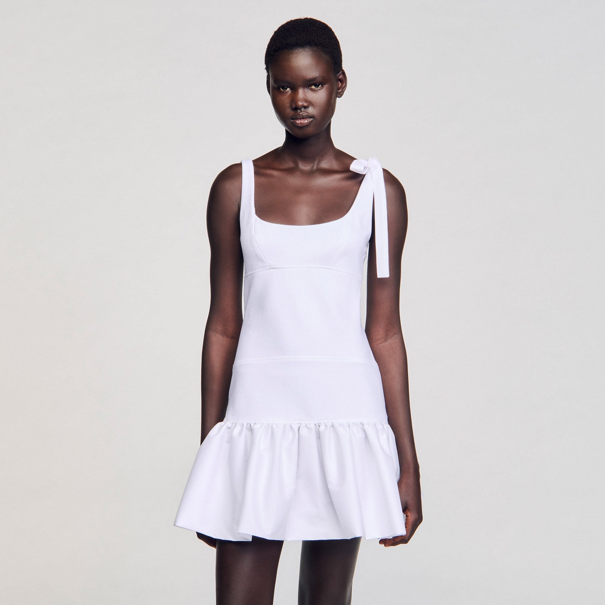Dual-material mini dress White Sandro Women