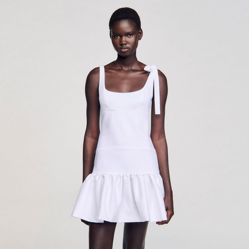Dual-material mini dress White Sandro Women