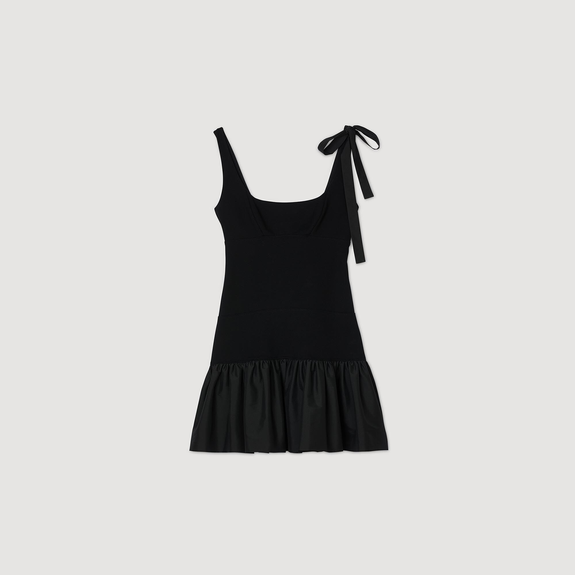 Dual-material mini dress Black Sandro Women