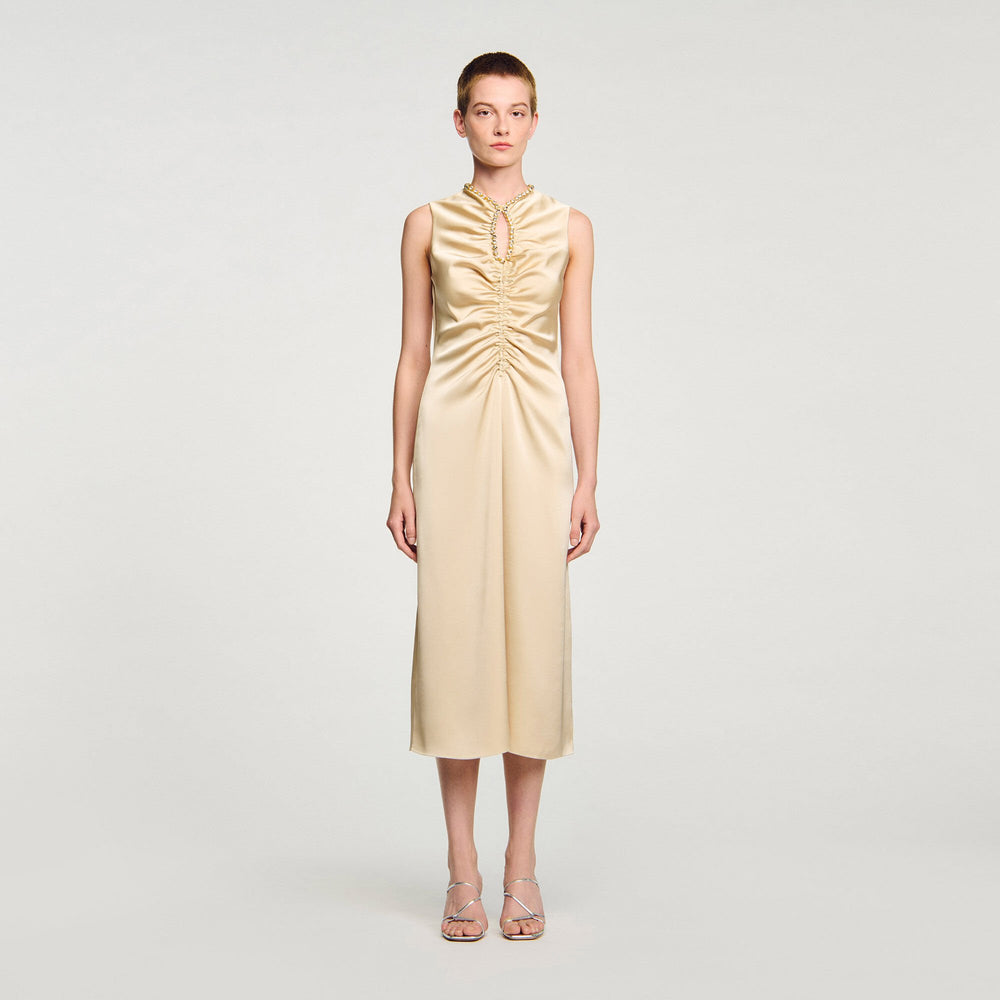 Rhinestone midi dress Sand Sandro Women
