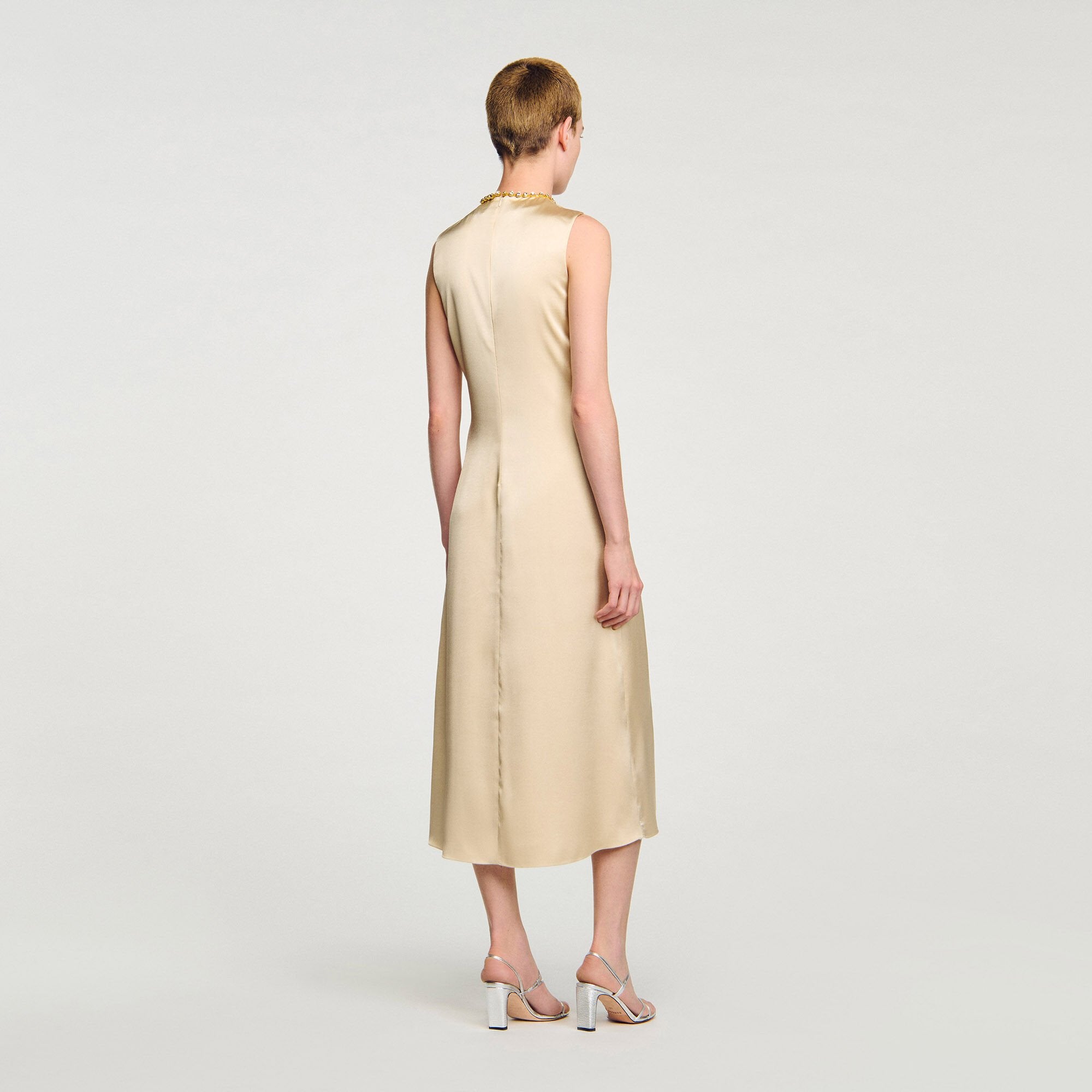 Rhinestone midi dress Sand Sandro Women