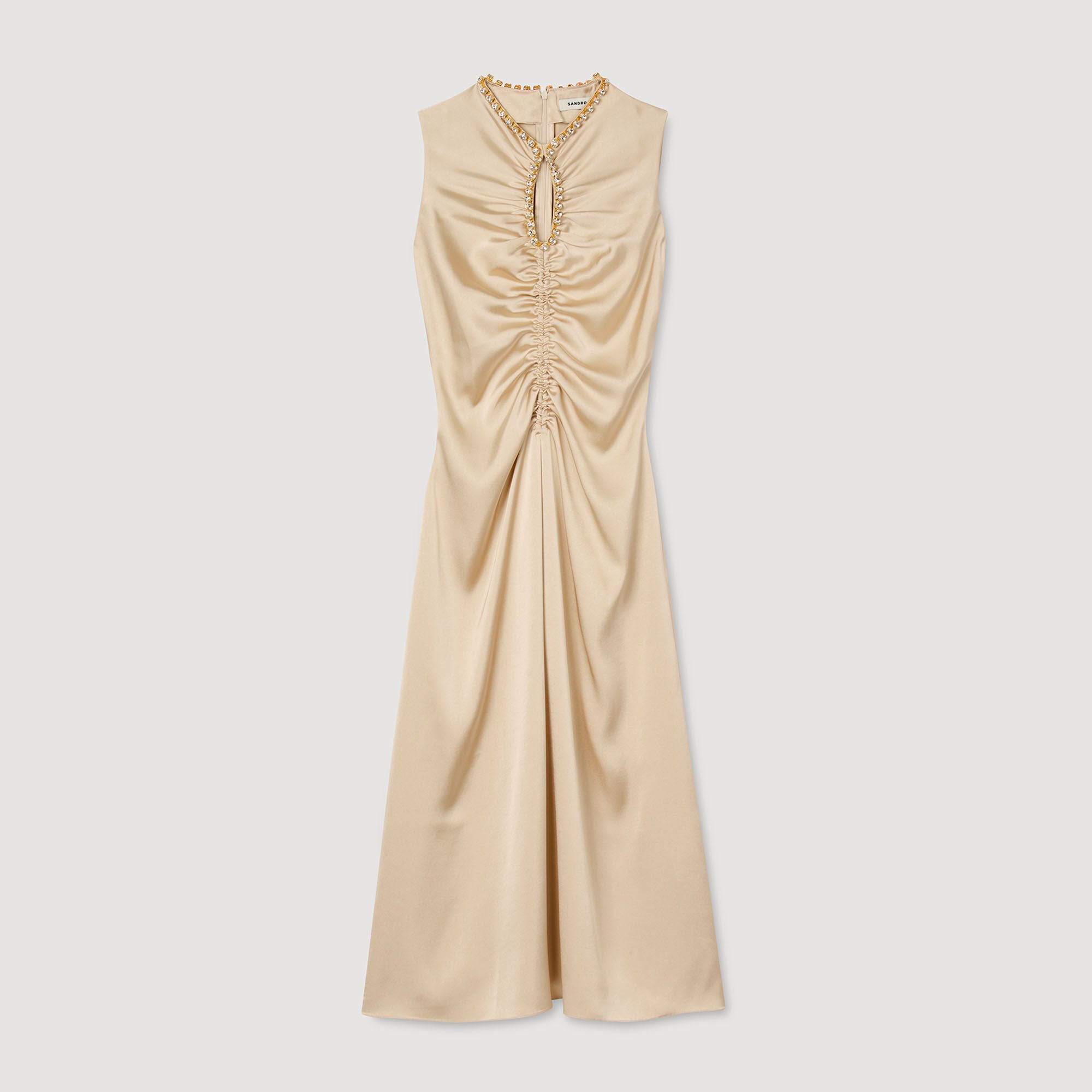 Rhinestone midi dress Sand Sandro Women