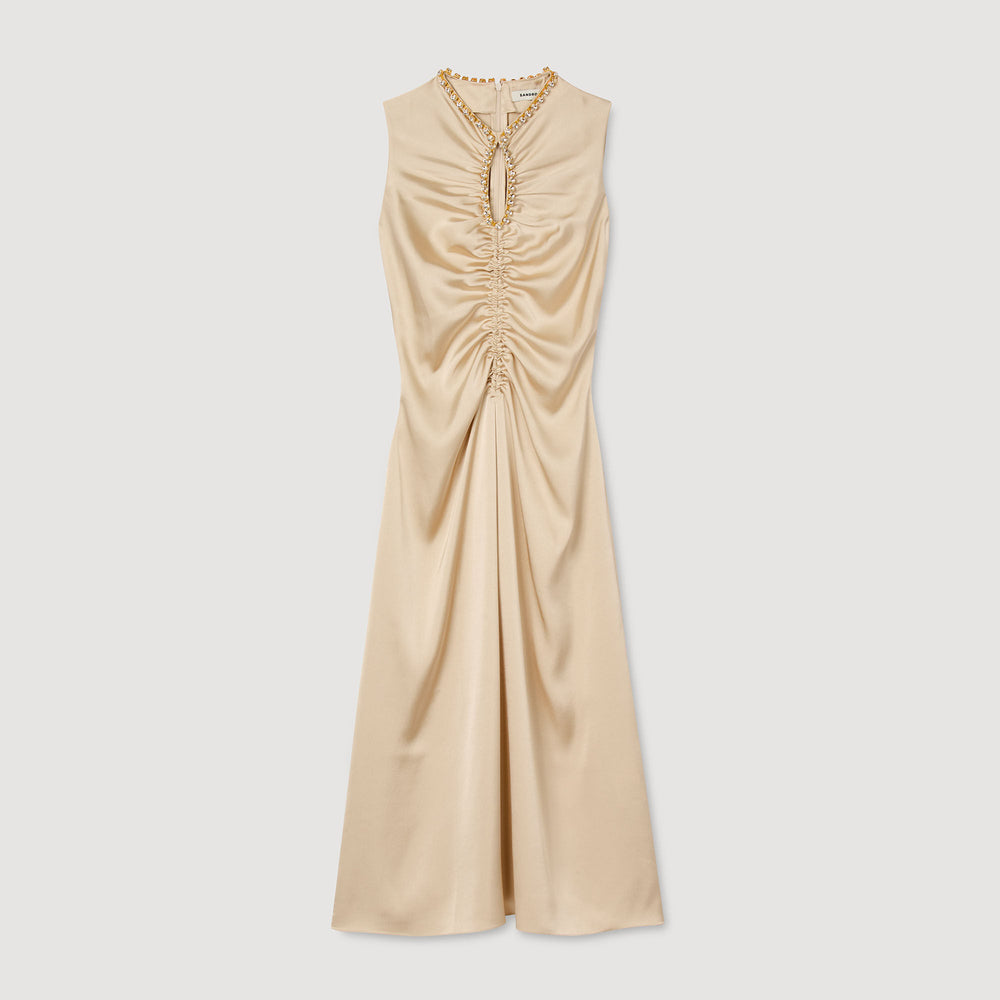 Rhinestone midi dress Sand Sandro Women