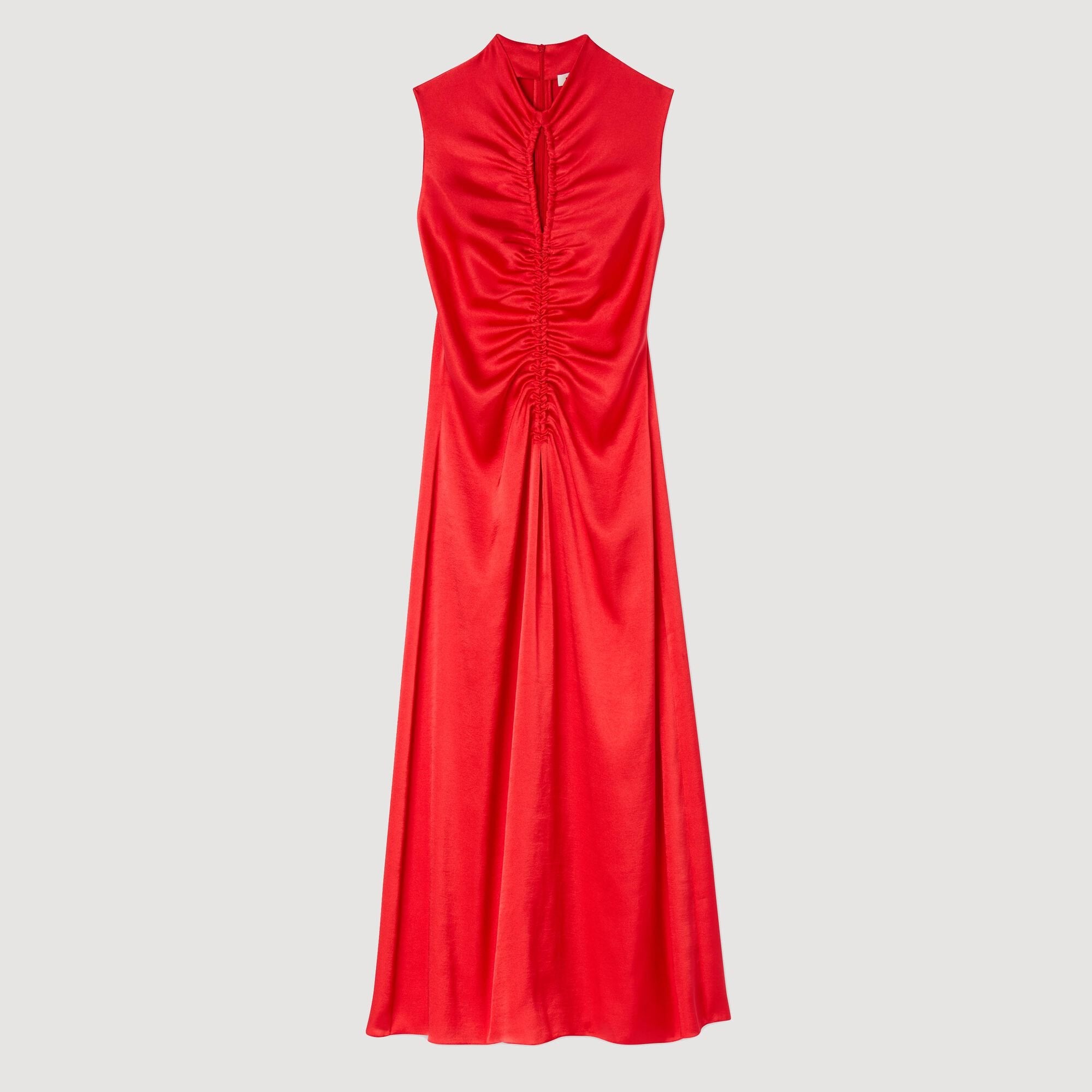 Draped satin-effect dress Red Sandro Women