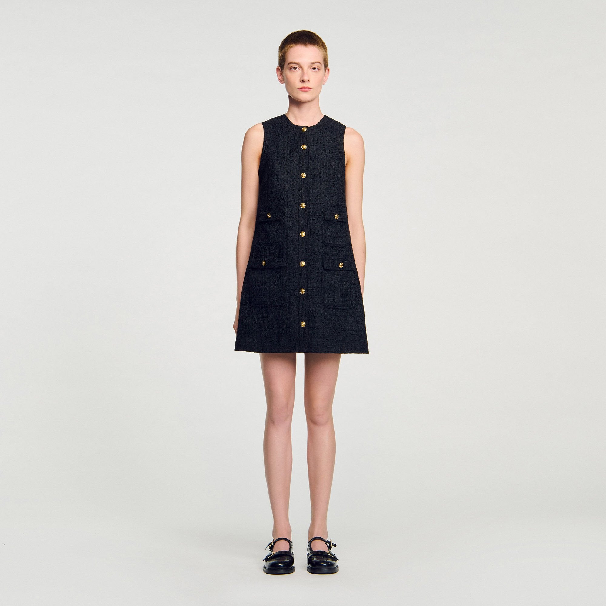 Mini tweed dress Black Sandro Women