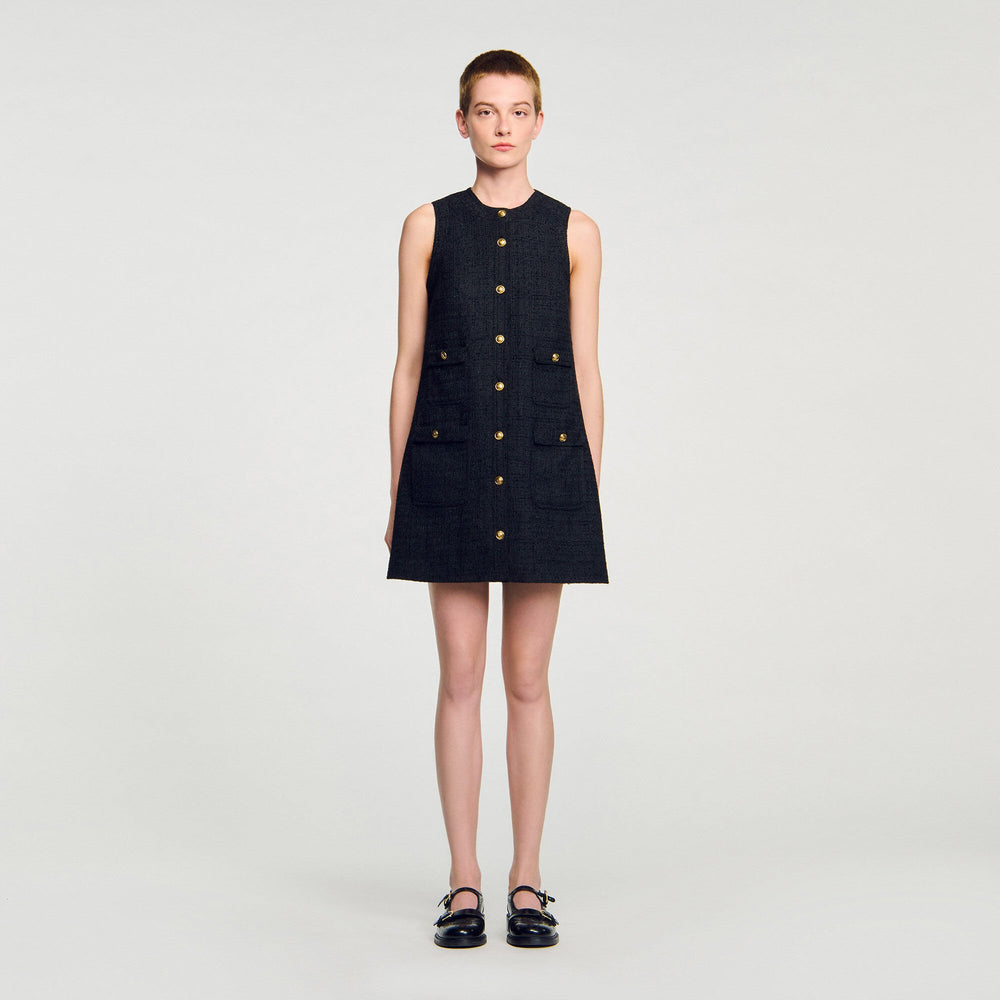 Mini tweed dress Black Sandro Women