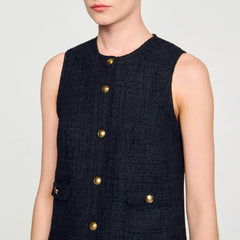 Mini tweed dress Black Sandro Women