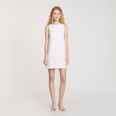mini dress with rhinestone details Ecru Sandro Women