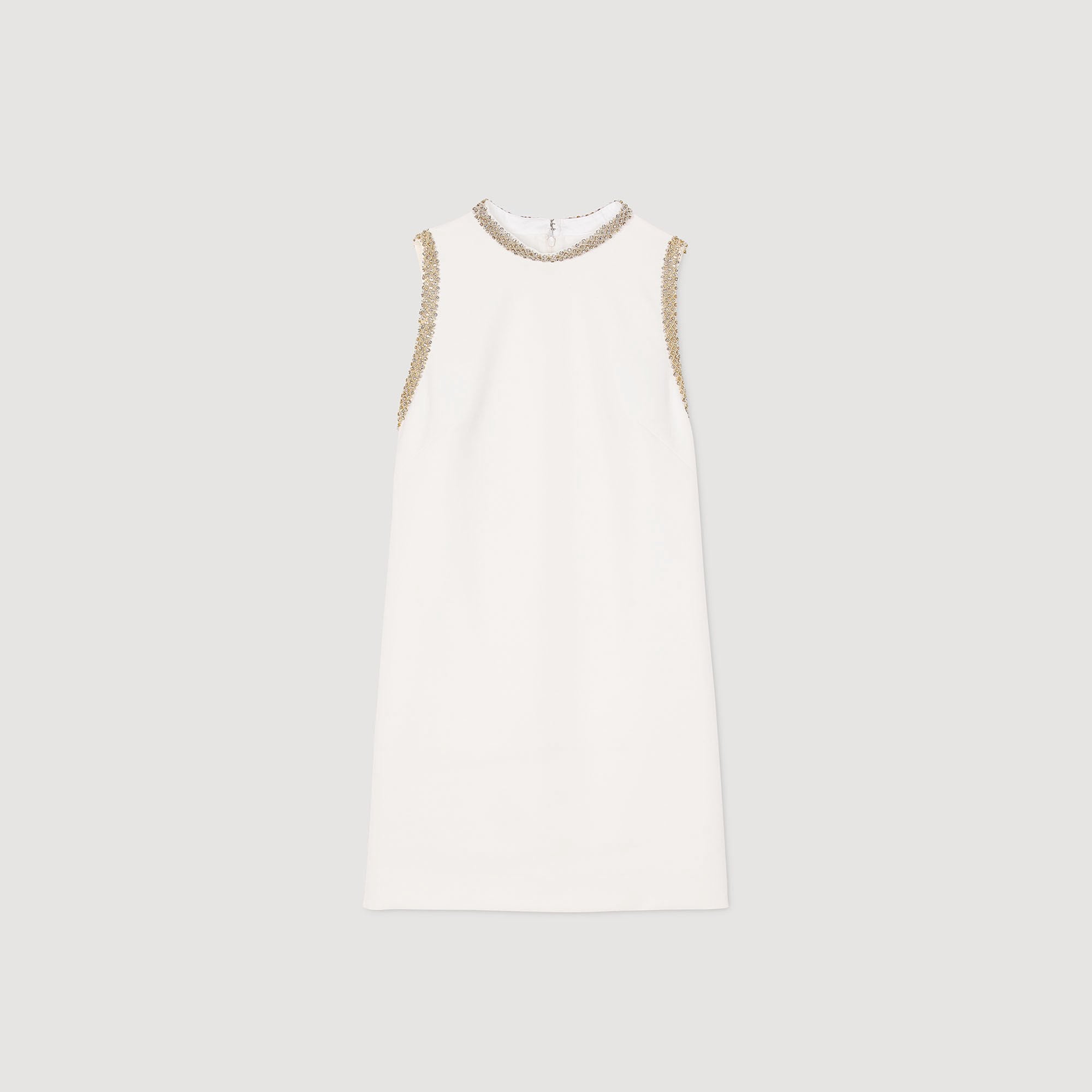 mini dress with rhinestone details Ecru Sandro Women
